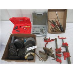 HO - Grinding Disks, Pipe Clamps, Vise, & Hand Tools