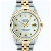 Image 1 : Rolex Mens 2 Tone 14K MOP Sapphire Diamond Channel Set Datejust Wristwatch