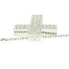 Image 6 : 14K White Gold 0.51 ctw Micro Pave Diamond Cross Pendant w/ 18" Cable Link Chain