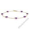 Image 1 : 14kt Yellow Gold 5.25 ctw Bezel Set Amethyst by the Yard Cable Link Chain Bracel