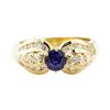 Image 2 : 1.05 ctw Blue Sapphire And Diamond Ring - 14KT Yellow Gold