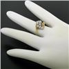 Image 8 : 14k Two Tone Gold .52 ctw Bypass Style Prong Set Diamond Wave Cluster Ring