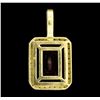 Image 2 : 19.50 ctw Lab-Created Ruby and Diamond Pendant - 14KT Yellow Gold