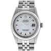 Image 2 : Rolex Mens Stainless Steel Mother Of Pearl Diamond & Ruby Datejust Wristwatch