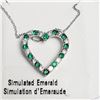 Image 1 : Silver Simulation Emerald 18" Necklace, Suggested Retail Value $100