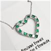 Image 2 : Silver Simulation Emerald 18" Necklace, Suggested Retail Value $100