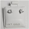 Image 1 : 14K White Gold Cubic Zirconia Earrings, Made in Canada, Suggested Retail Value $160