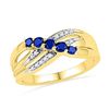 Image 1 : Round Lab-Created Blue Sapphire Band Ring 1/2 Cttw 10kt Yellow Gold