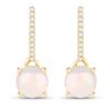 Image 1 : 1.07 ctw Ethiopian Opal & Diamond Earrings 14K Yellow Gold - REF-28A6M