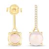 Image 3 : 1.07 ctw Ethiopian Opal & Diamond Earrings 14K Yellow Gold - REF-28A6M