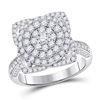 Image 1 : Diamond Right Hand Cluster Ring 1-3/8 Cttw 14kt Two-tone Gold