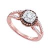 Image 1 : Diamond Solitaire Bridal Wedding Engagement Ring 1/2 Cttw 14kt Rose Gold