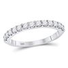 Image 1 : Diamond Single Row Machine-set Wedding Band 1/2 Cttw 14kt White Gold