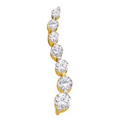 Diamond Graduated Journey Pendant 1/4 Cttw 10kt Yellow Gold