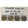 Image 1 : 4 X 1929-31-32-36 CND 5 CENT COINS