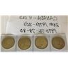 Image 2 : 4 X 1970-76-78-80 CND 25 CENT COINS