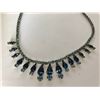 Image 2 : DAFRI STERLING SILVER & BLUE RHINESTONE 15" NECKLACE