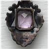 Image 2 : ANTIQUE MARCASITE STERLING SILVER & AMETHYST PENDANT & CHAIN