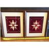 Image 1 : PAIR OF FRAMED ANTIQUE RUBY GLASS PANES