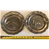 Image 1 : GR OF 2 PEWTER PLATES WITH DEMENSIONAL WILD BORE SCENES