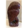 Image 2 : CARVED WOODEN OWL IN DEEP RED TONES
