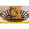 GR OF 2, WROUGHT IRON BASKET & FOLK ART KEY BOX