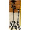 SET OF 2 WROUGHT IRON CANDLE HOLDERS