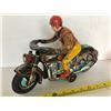 MODERN TOYS TIN MOTORCYCLE WITH RIDER