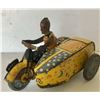 Image 2 : CLOCKWORK MODEL TIN MOTORCYCLE WITH SIDE CAR & CLOWN RIDER