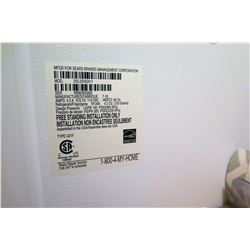 Sears Kenmore Upright Freezer Model 253.22042411 (contents not