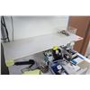 Image 2 : Rolling White Laminate Work Station w/ Shelves, Cubbyholes, Stool & Supplies
