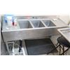 Image 1 : Krowne 3-Basin Sink (no faucet) w/ 2 Side Drain Boards 18-53C (59.5"W x 18"D x 33"H)