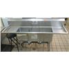 Image 1 : Turbo Air 3-Basin Sink w/ 2 Side Drain Boards TSCS-3-23 (72"W x 20.5"D x 39"H)