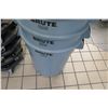 Image 3 : Qty 6 Rubbermaid Brute Commercial Bins w/ Lids & 5 Rolling Dolly's