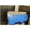 Image 8 : Misc Size Heavy Plastic Storage Bins, 2 Tier Shelf & Two 4 Drawer Cabinets