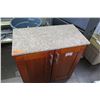 Image 2 : Stone-Top 2-Door Wooden Cabinet 30"W x 16"D x 31"H