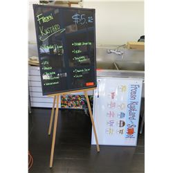 Wood 3 Leg Easel w/ Blackboard & White Dry Erase Board