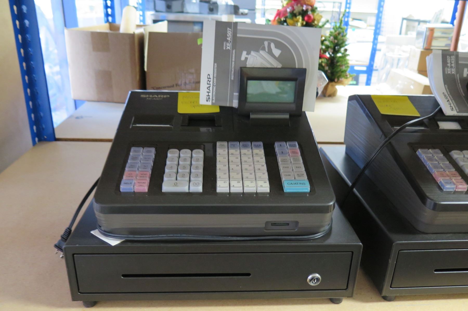 Qty 3 Sharp Cash Registers Models XE-A507 / XE-A407 & Manuals