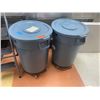 Image 1 : Qty 2 Heavy Duty Rubber Receptacles w/ Wheeled Base