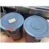 Image 2 : Qty 2 Heavy Duty Rubber Receptacles w/ Wheeled Base