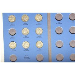 PARTIAL 1960 UP SILVER WASHINGTON QUARTER ALBUM
