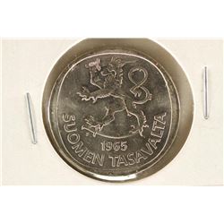 1965 FINLAND SILVER MARKKA BRILLIANT UNC .0720