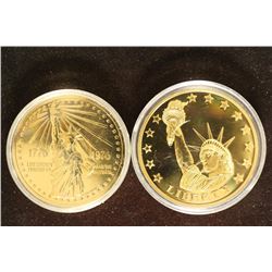 2 US LIBERTY PROOF TOKENS (GOLD COLOR)