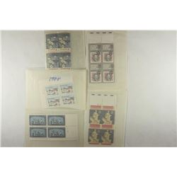 5-US BLOCKS OF US POSTAGE 1-4 CENT, 1-22 CENT &