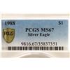 Image 3 : 1988 AMERICAN SILVER EAGLE PCGS MS67