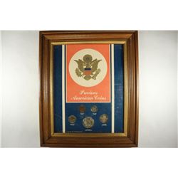 10" X 12" FRAMED COIN SET PRECIOUS AMERICAN COINS
