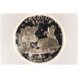 2004-S WISCONSIN SILVER QUARTER ICG PR70 DCAM