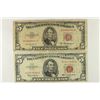 Image 1 : 1953-A & 1963 $5 US RED SEAL NOTES