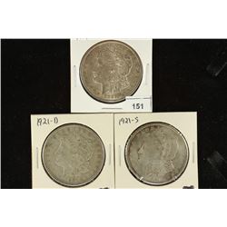 1921-P/D/S MORGAN SILVER DOLLARS
