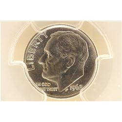 1962 SILVER ROOSEVELT DIME PCGS MS65FB